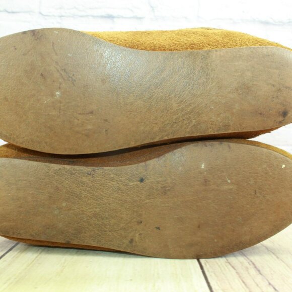 Minnetonka Brown Suede Knee High Lace Up Moccasins Festival Fringe Size 6 - Picture 8 of 8